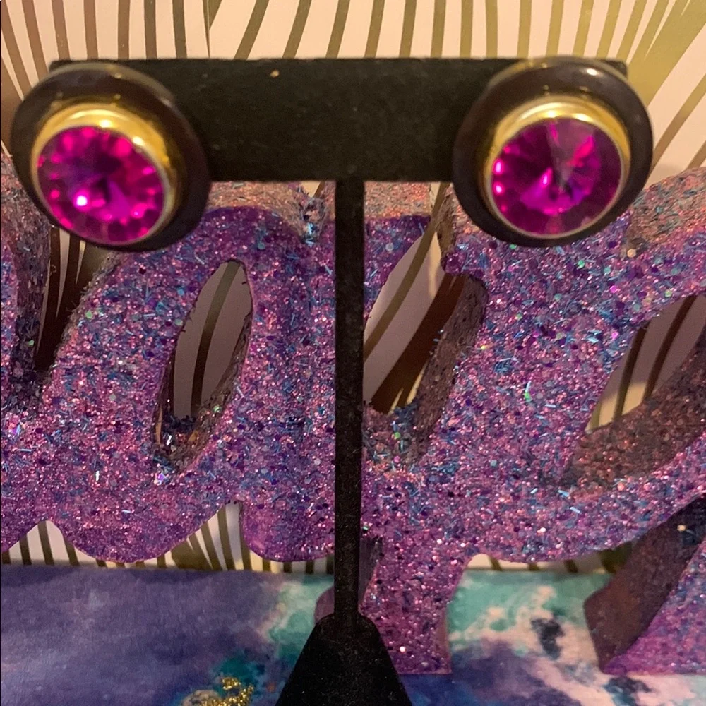 Vintage Purple Gem Stud Earrings